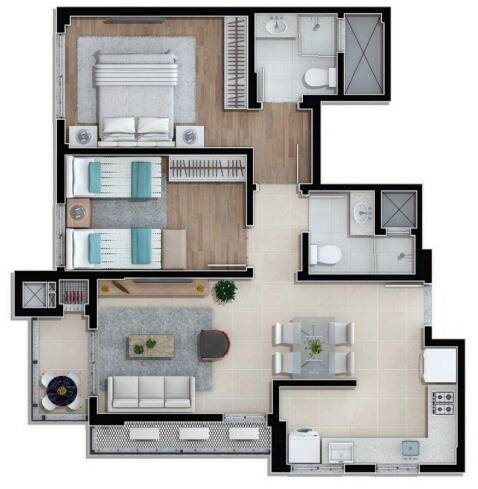 Apartamento, 2 quartos, 64 m² - Foto 2