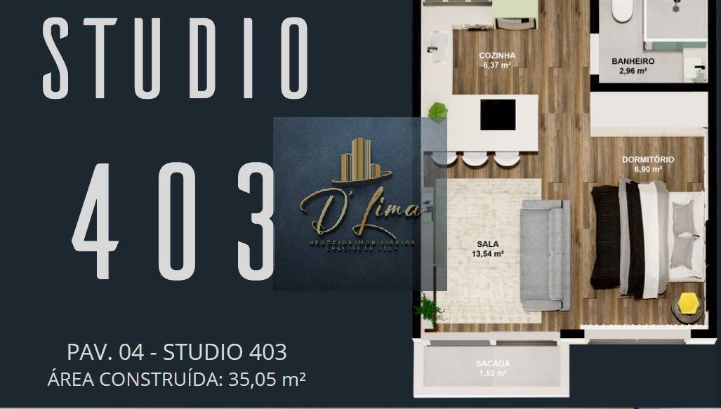 Apartamento, 1 quarto, 35 m² - Foto 9